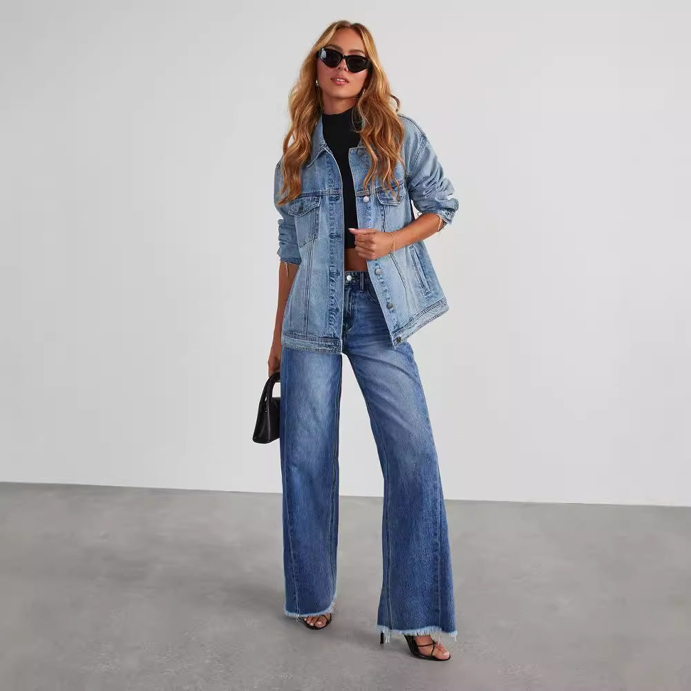 Weit geschnittene Damen-Jeans