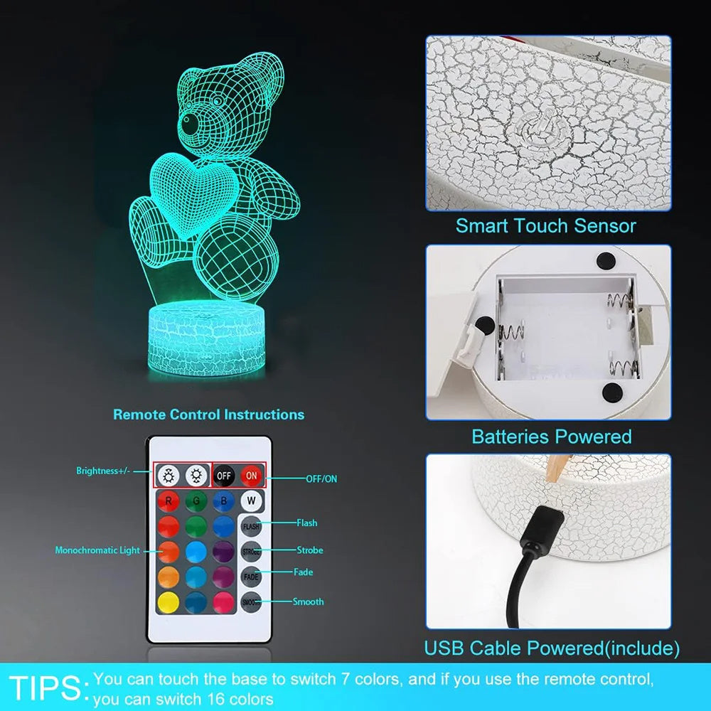 3D Lampe Teddybär