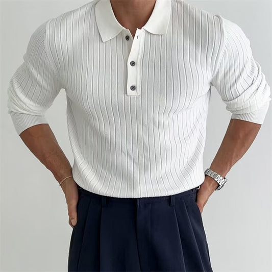 Herren Langarm Poloshirt